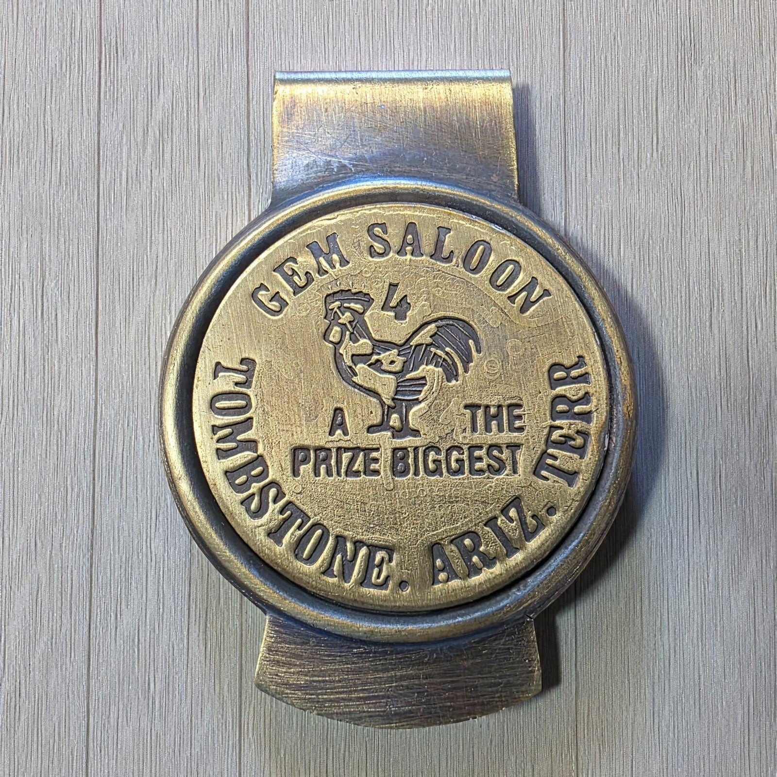Gem Saloon Tombstone Solid Brass Money Clip