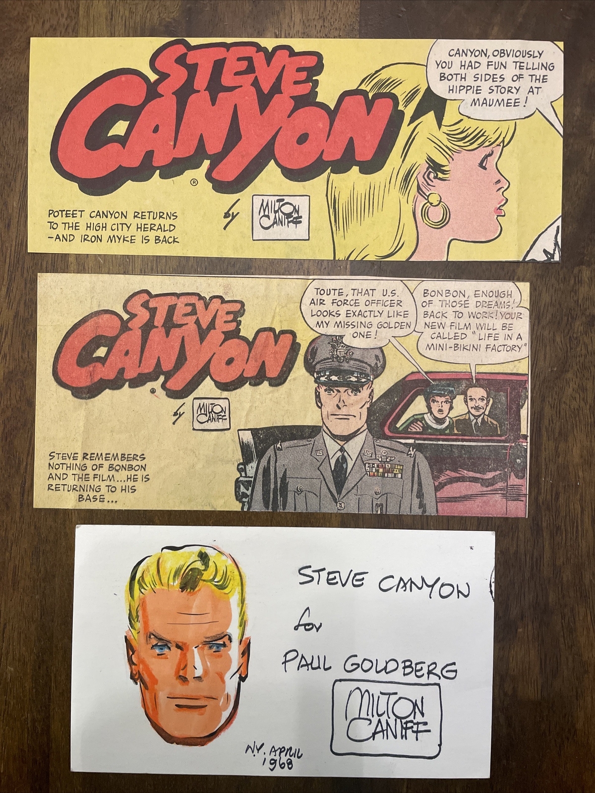 RARE Milton Caniff Cartoonist Original Hand Drawn Comic Art Sketch Signed 1968 RARE Milton Caniff Cartoonist Original Hand Drawn Comic Art Sketch Signed 1968