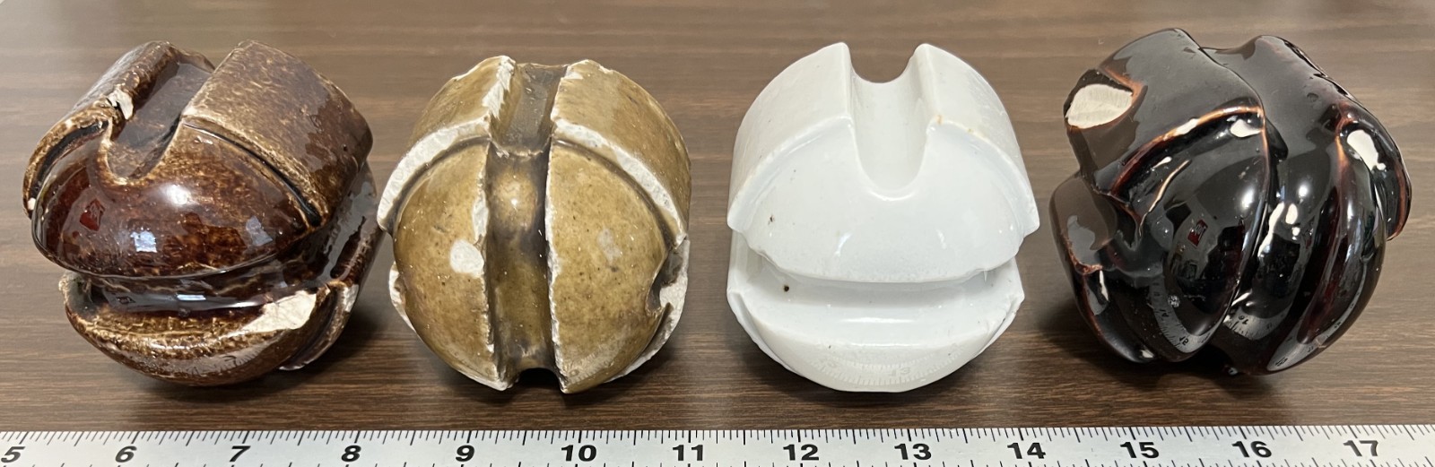 Antique Porcelain Ceramic Insulators (4) - Johnny Ball Guy Strains