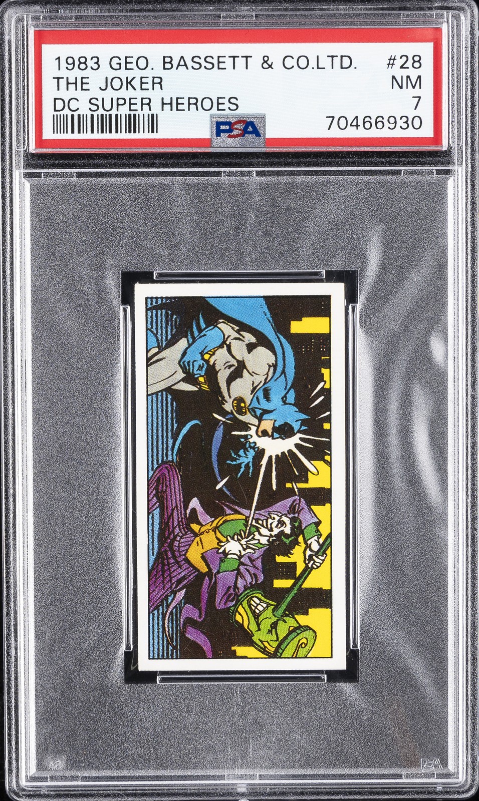 1983 GEO. BASSETT & CO. LTD. DC SUPER HEROES #28 THE JOKER PSA 7