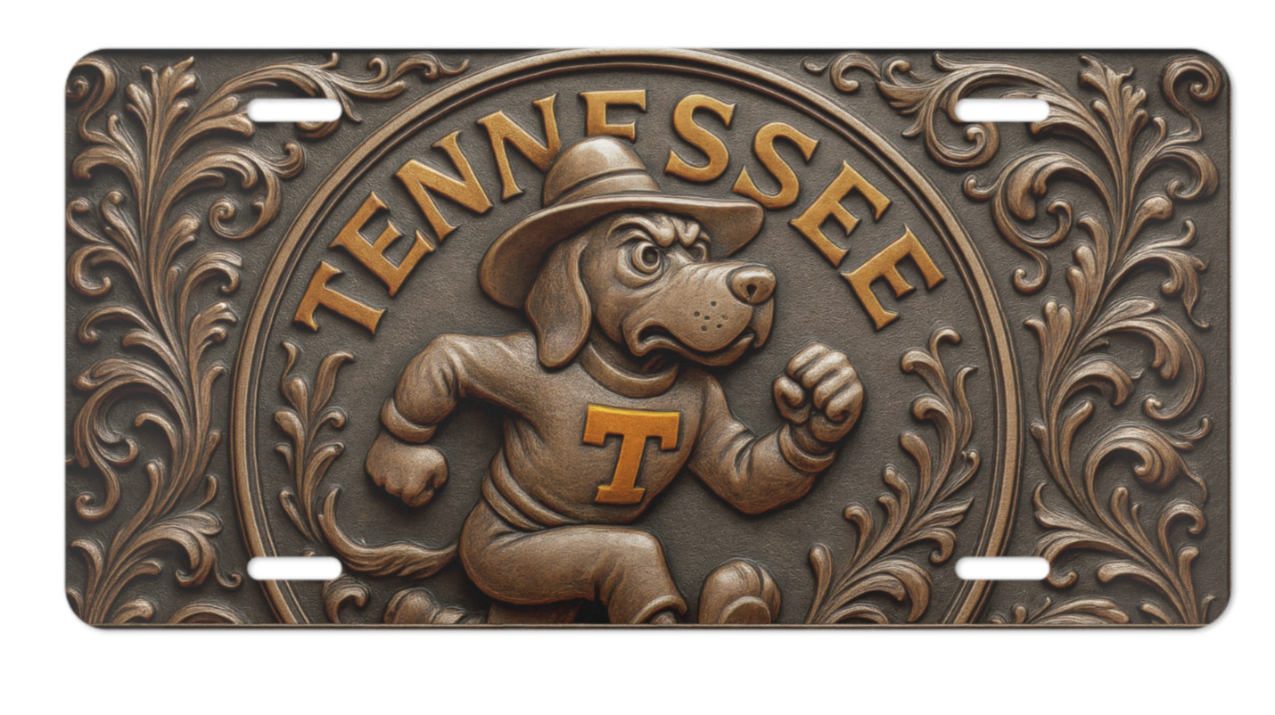 Tennessee Vols Flat Printed License Plate – Vintage Smokey Car Tag