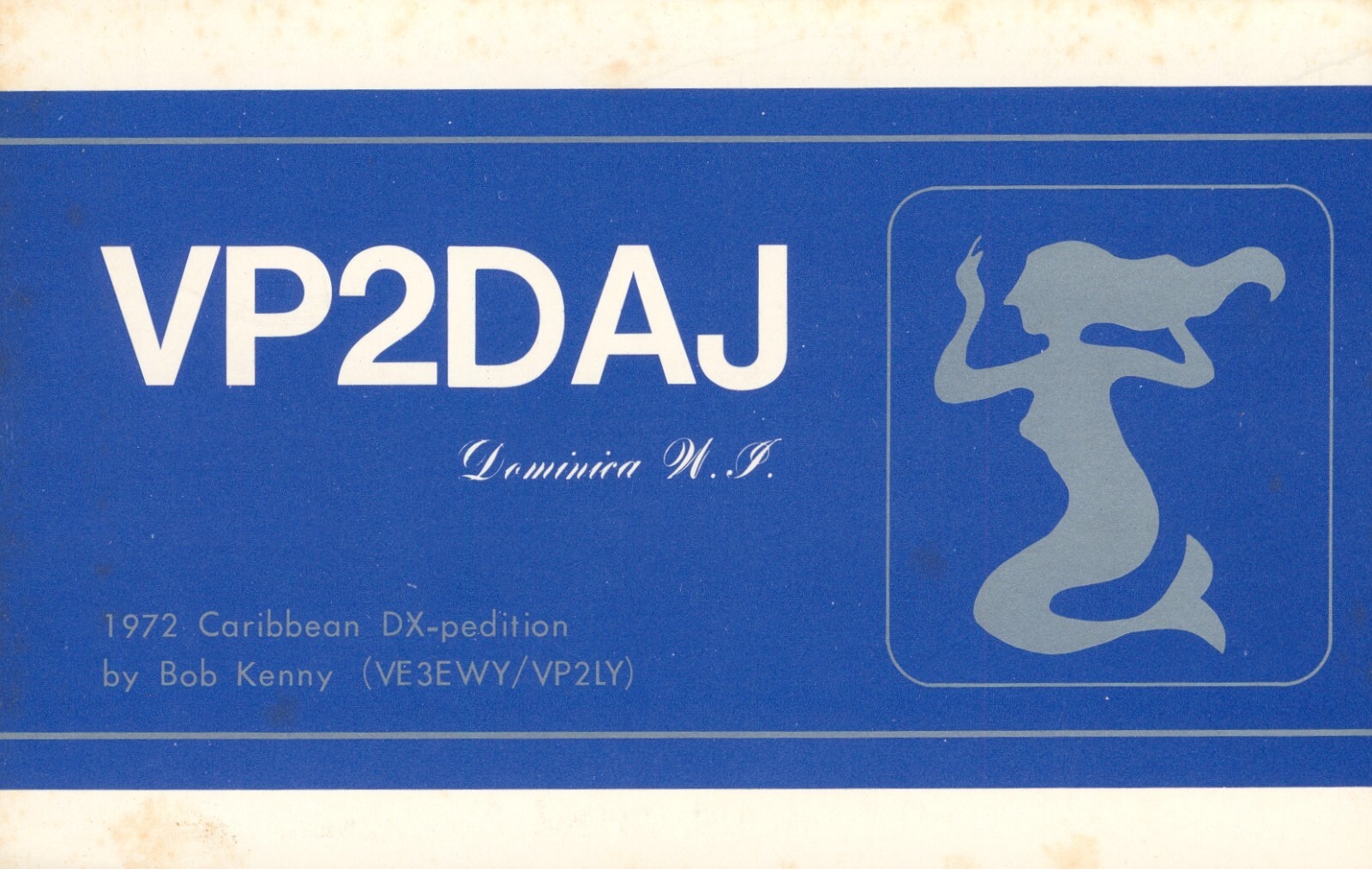 Vtg 1972 QSL Card VP2DAJ to WA5WQF Caribbean Dominica West Indies