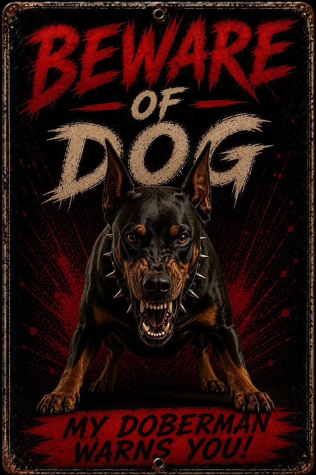 Doberman Sign  Beware of Doberman  Beware of Dog Sign Doberman Pinscher
