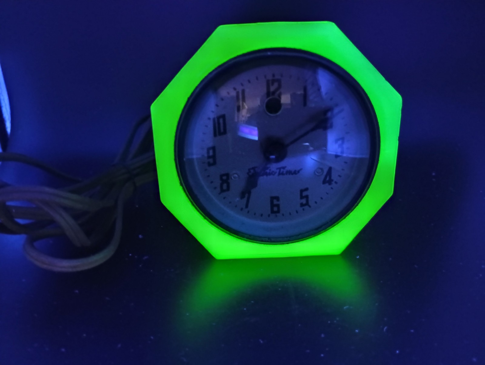 HTF Vintage 1930’s Art Deco Wabash Electric Timer Clock Uranium Slag Glass AS IS
