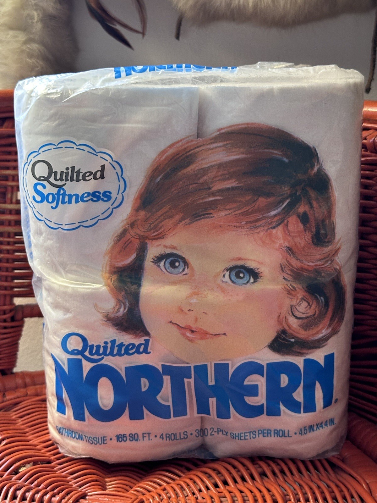 VINTAGE QUILTED NORTHERN WHITE BATHROOM TISSUE-TOILET PAPER-1986-4 ROLLS-RARE***