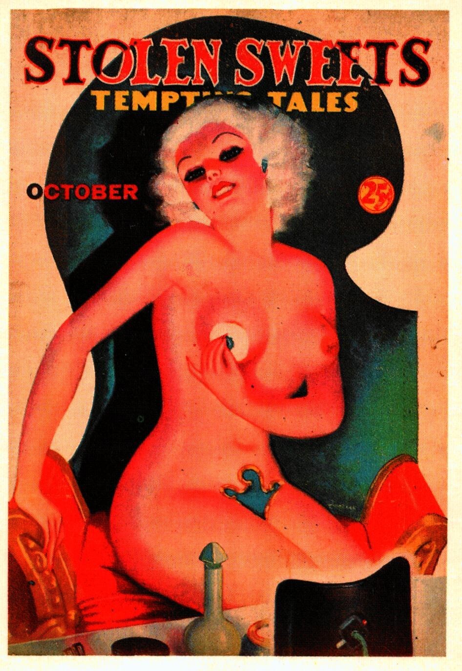 Stolen Sweets, Tempting Tales, 1930s Men\'s Magazine Cover Trading Card 1992 