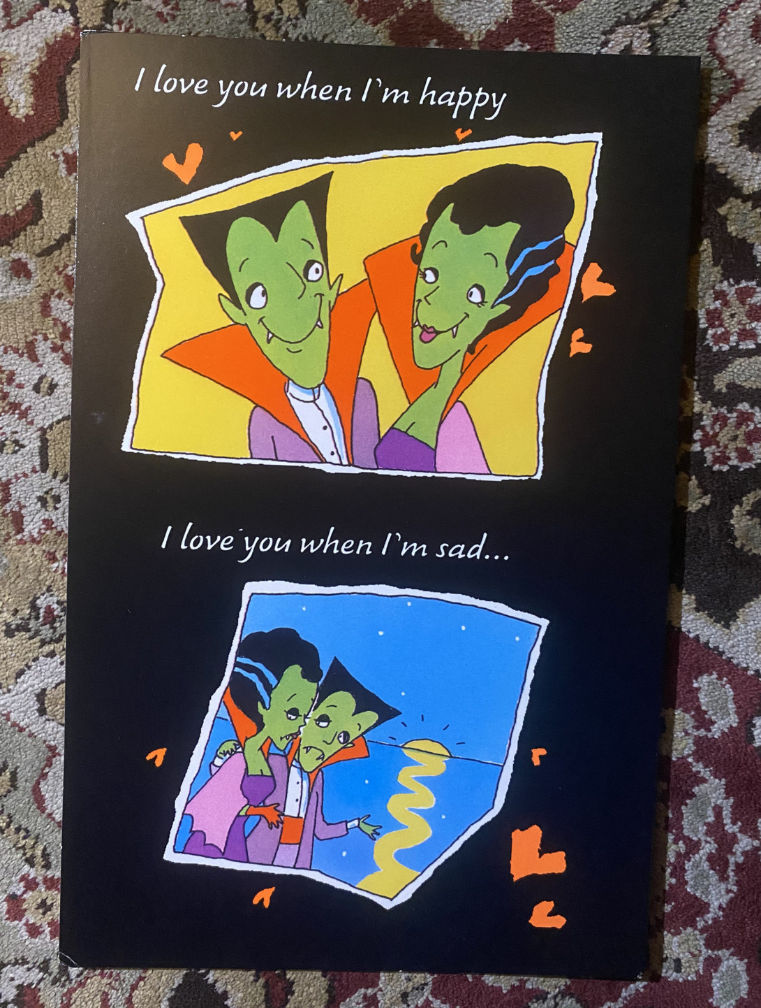 Vintage Romantic Dracula Vampire Halloween Card 1990s 