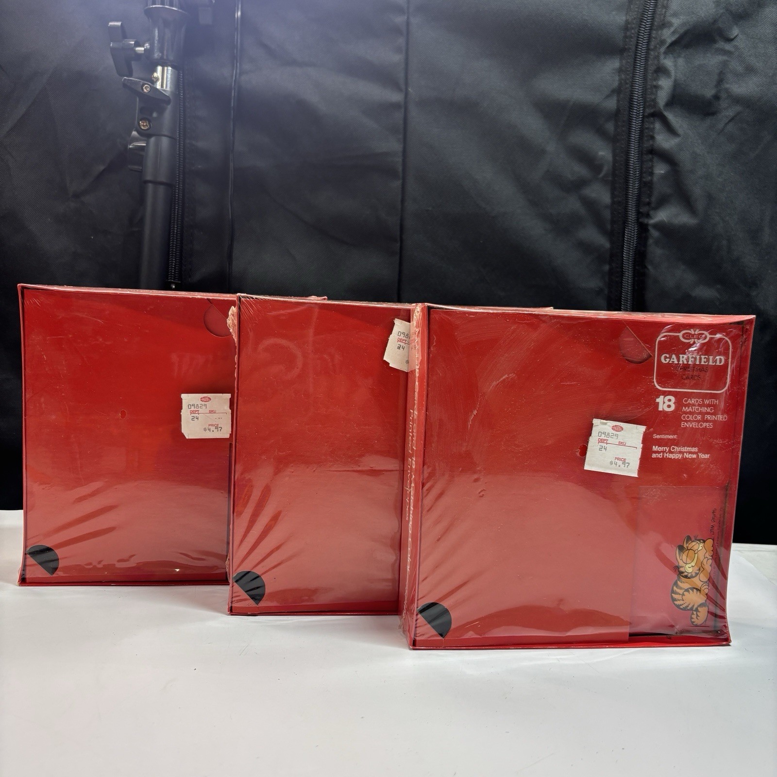 3 Vtg Rare Garfield Cleo Christmas Cards Box of 18 Each Cards Envelopes NEW