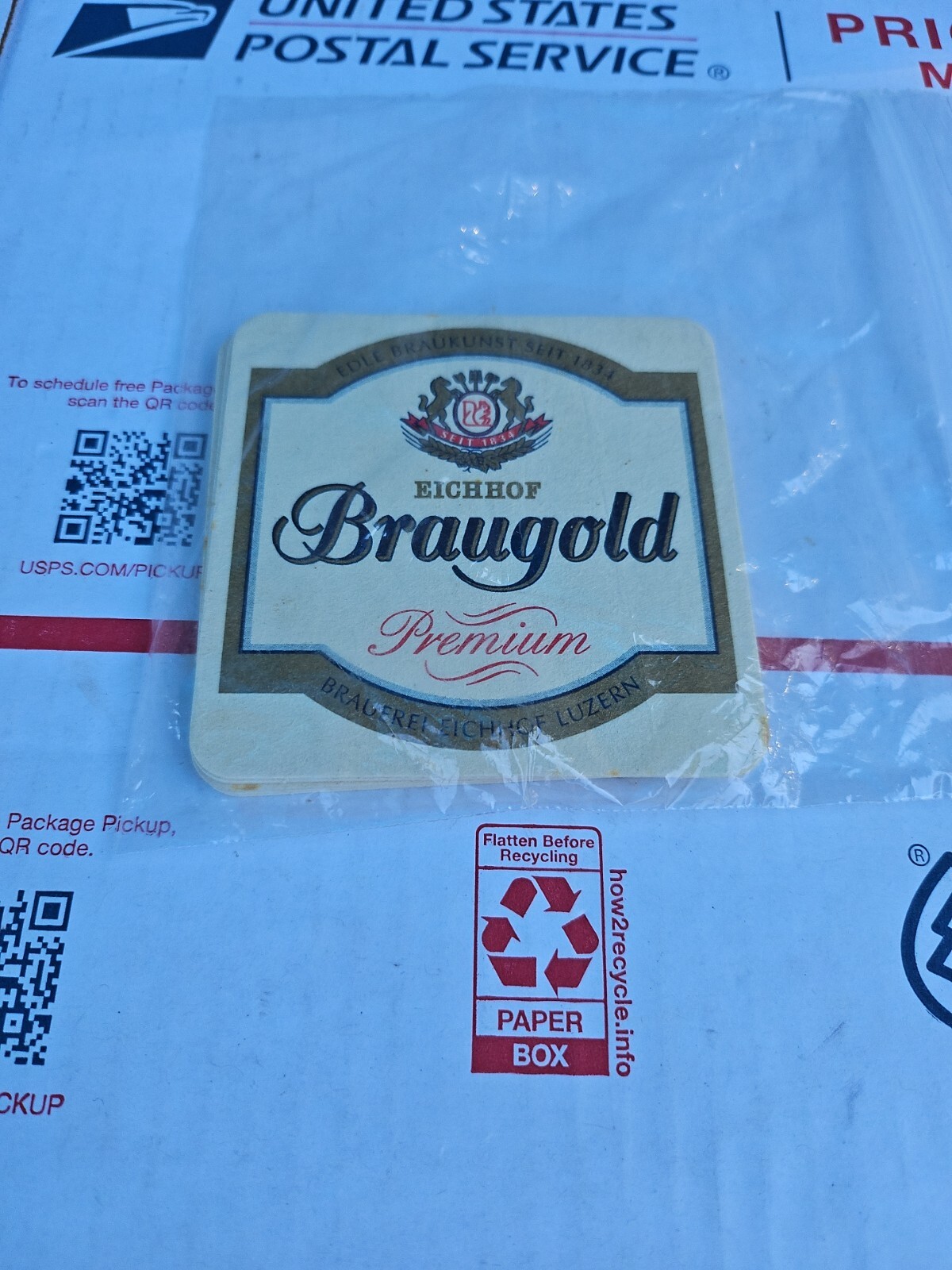 Lot Of 4 Rarw Vintage Braugold Cardboard Coaster Vintage  Trl7#jj