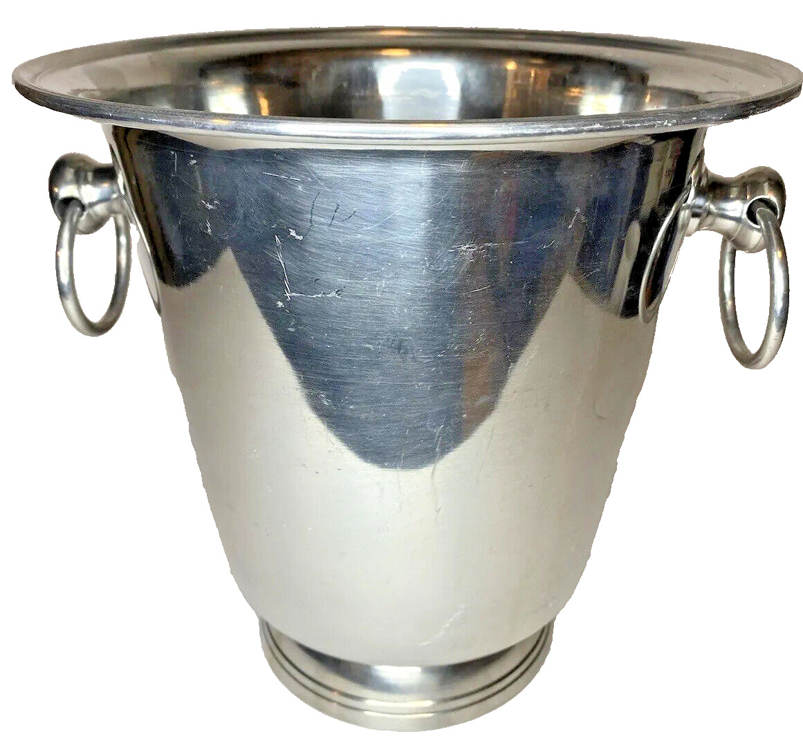 Champagne bottle Ice Bucket Aluminum 10” -Double Ring Handled open-ended Classic