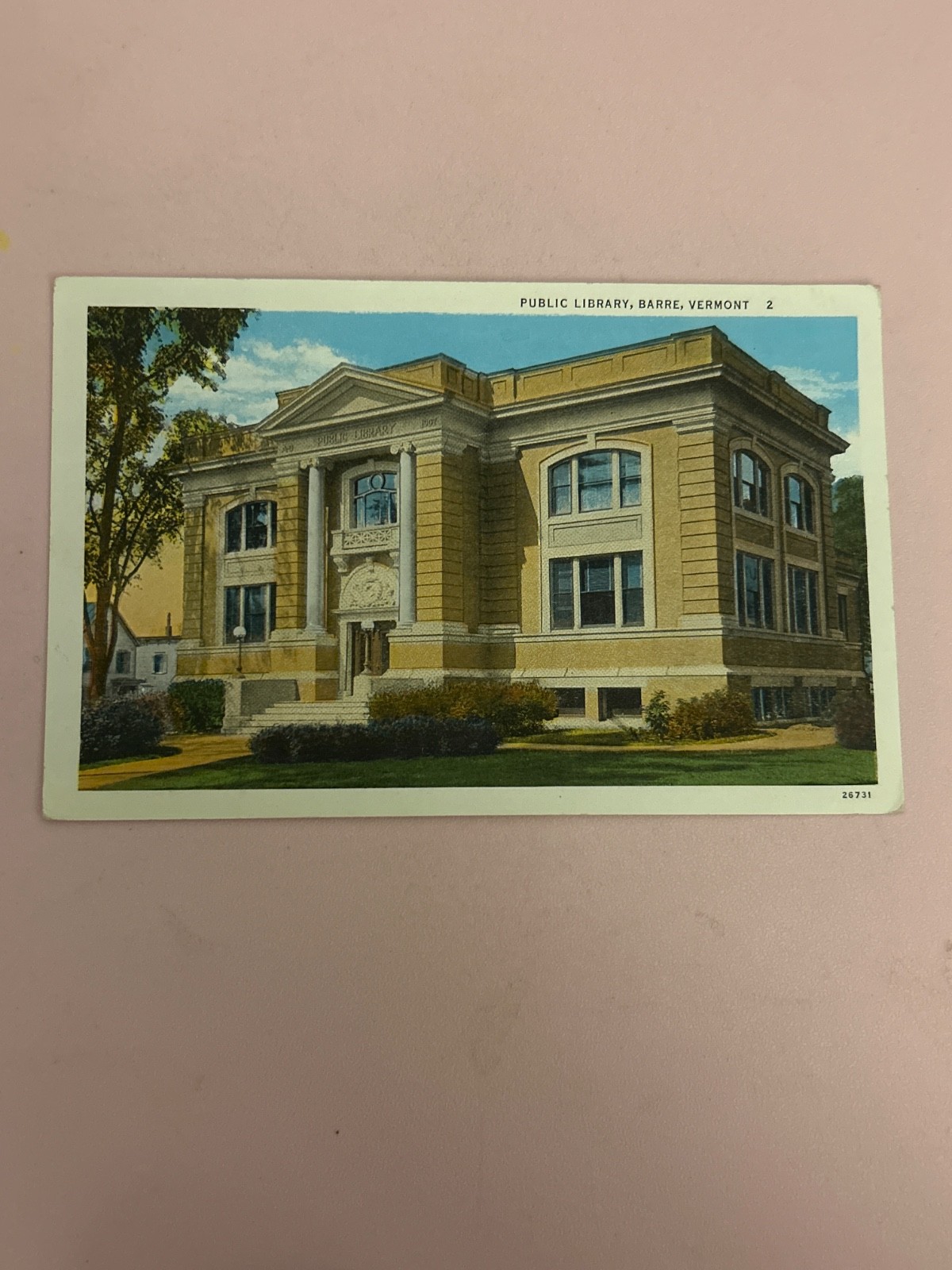 Public Library, Barre Vermont postcard