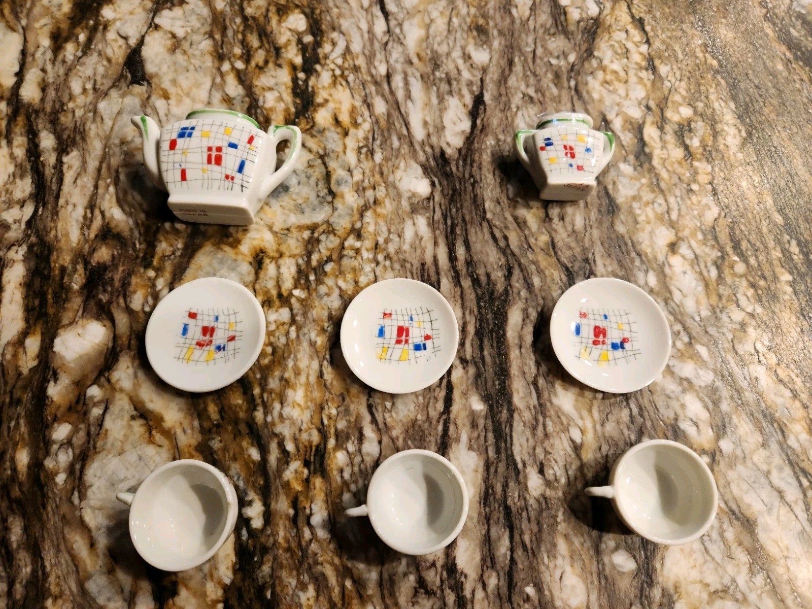​Vtg 50-60s Miniature Japanese Ceramic Tea Set - Mid-Century Modern