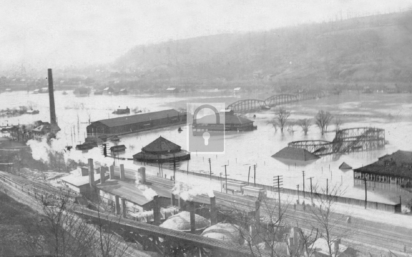 Junction Park Beaver River Flood New Brighton Pennsylvania PA - Reprint