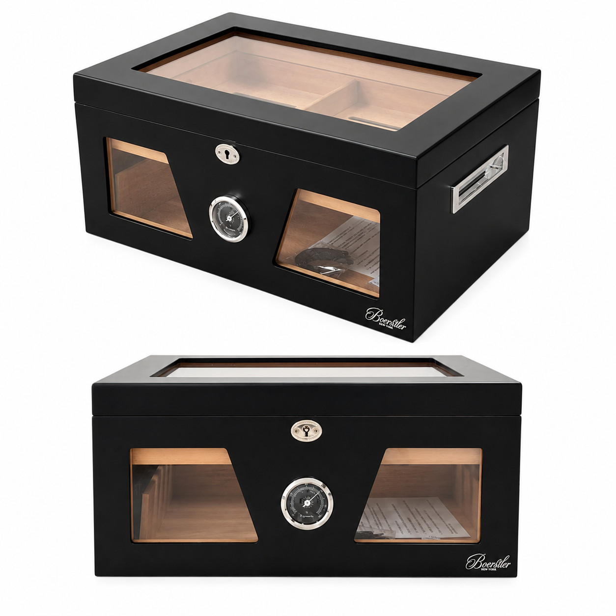100-Cigar Humidor Cabinet – Solid Cedar Interior, Acrylic Viewing Window, Matte