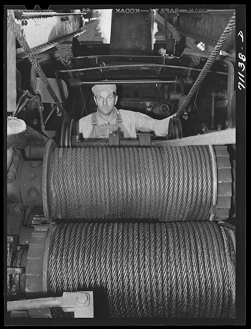 Shasta Dam California 1941 Cable Car Cable Tending Construction Worker