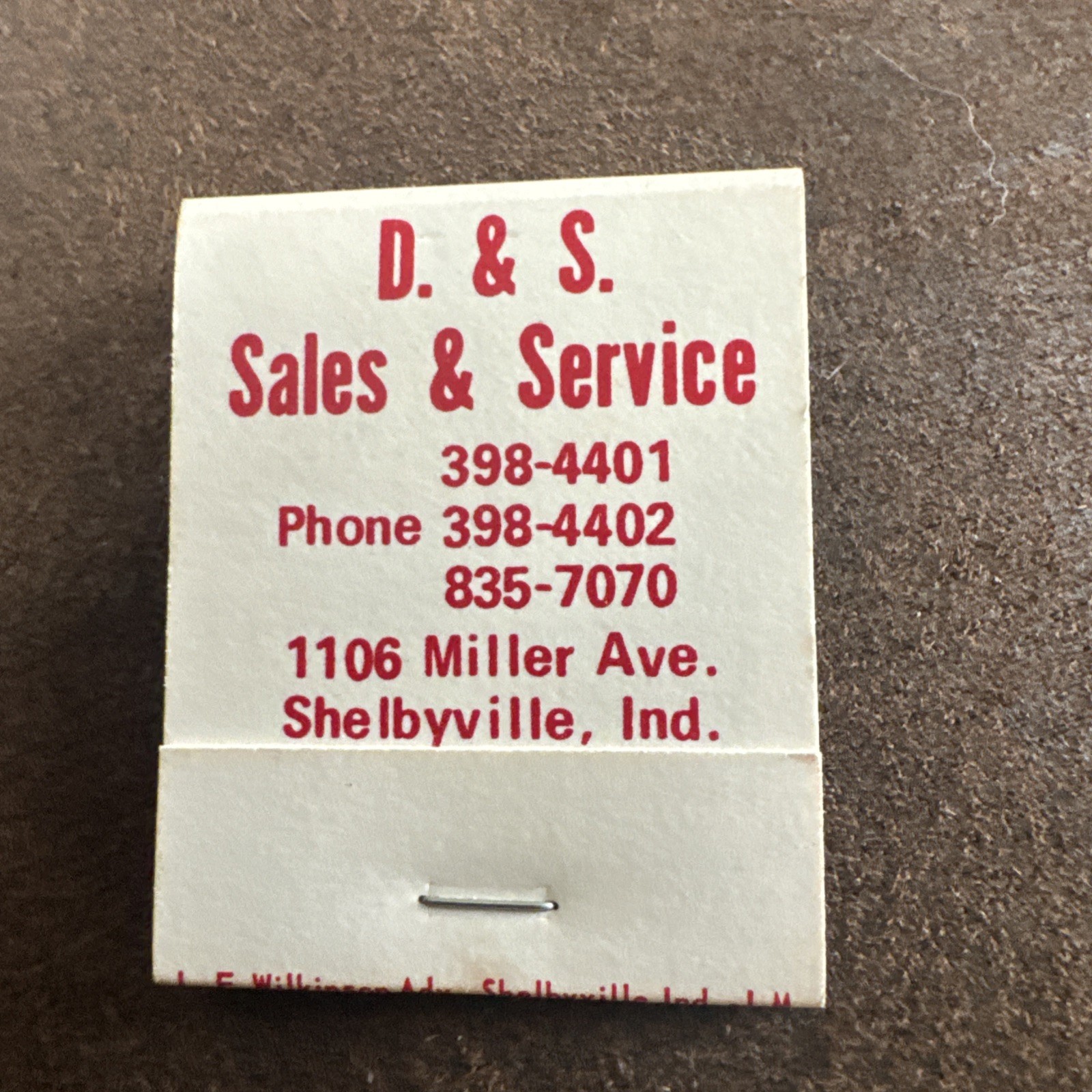 Vintage Massey Ferguson Matchbook D.S. Sales & Service Shelbyville Indiana