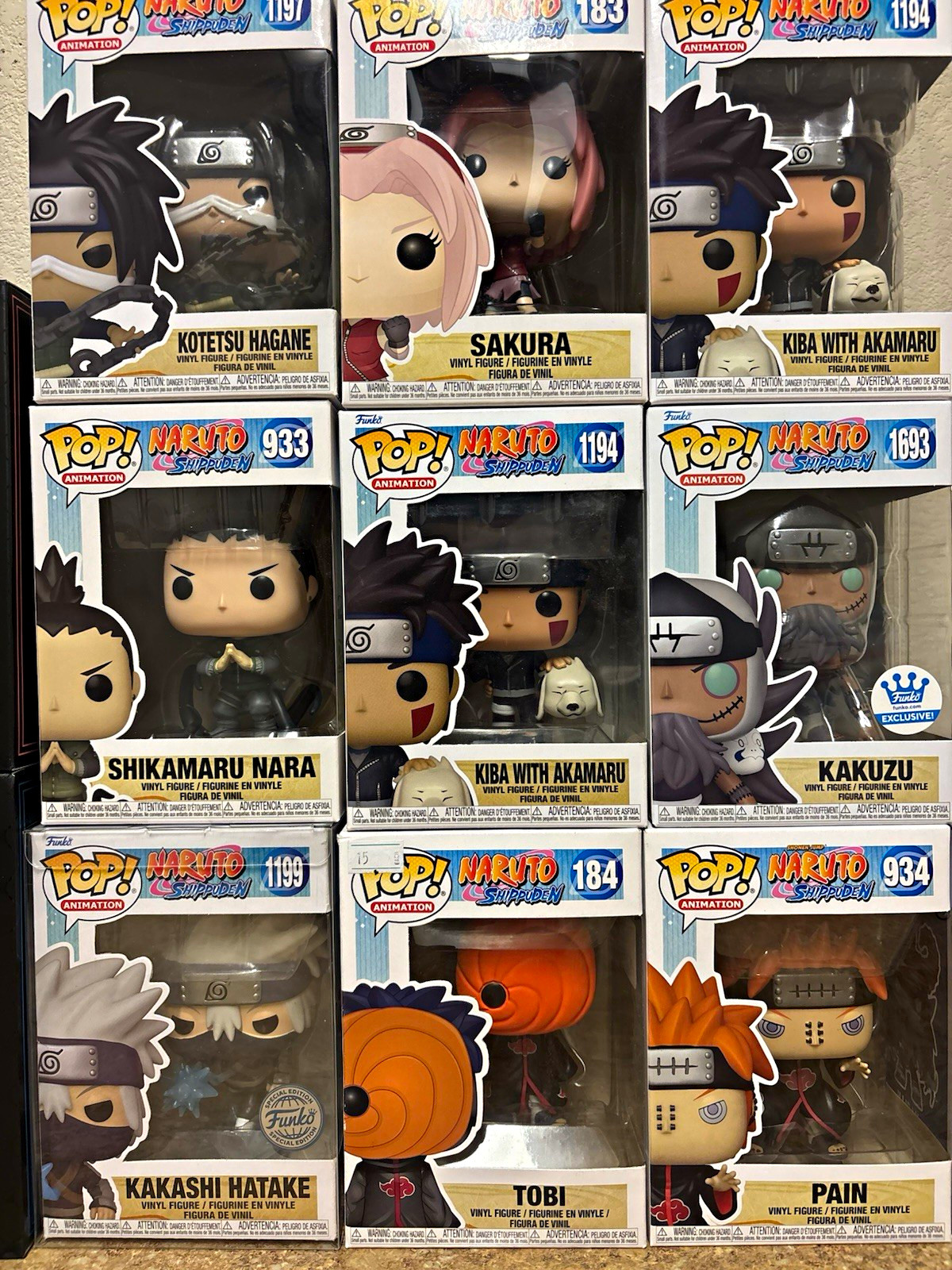 Funko Pop Naruto Shippuden Exclusive Vinyl Figure Mixed Lot 9 Pack Boxed