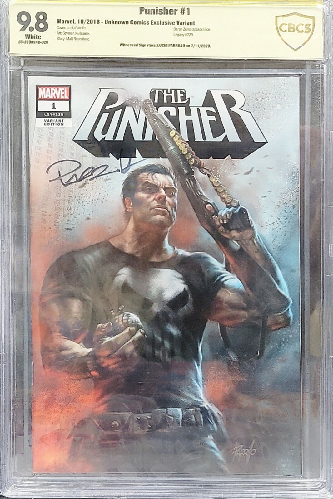 The Punisher #1 2015 Parrillio CBCS 9.8 WP Signed by Parrillo