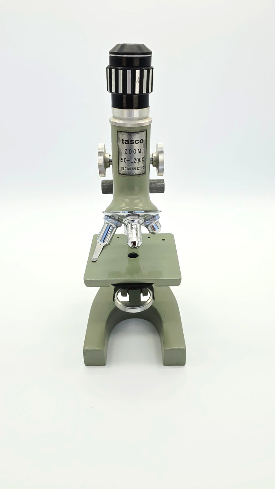 Vintage Tasco Zoom Microscope 50-1200X Model 5N 1200Z Metal Student Microscope