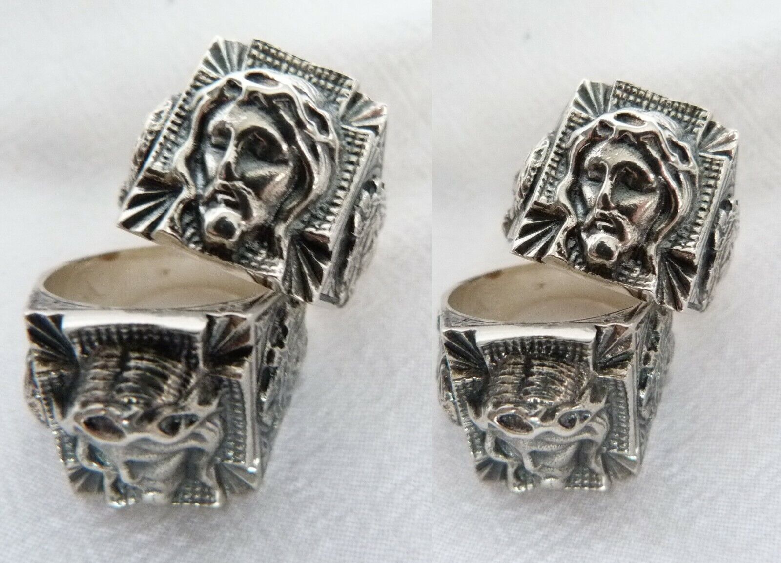 the face of Jesus on the cross RINGl - Sterling   Silver 925