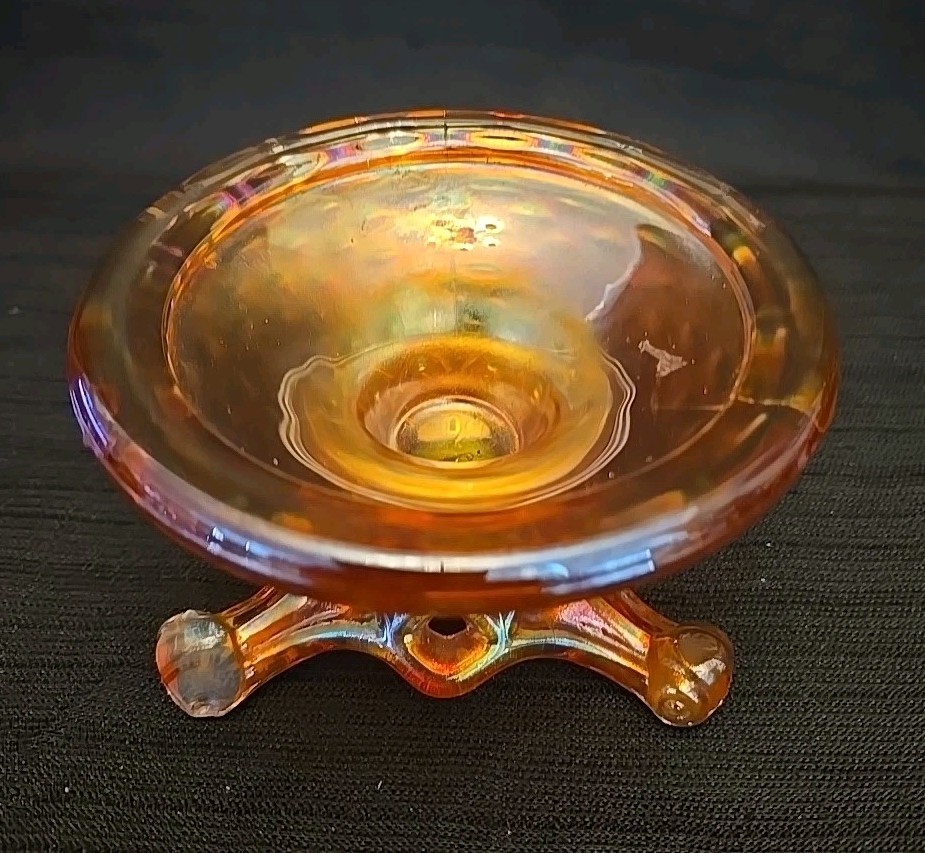 Vintage Sowerby Cake Punch Bowl Stand Base Carnival Marigold  Glass