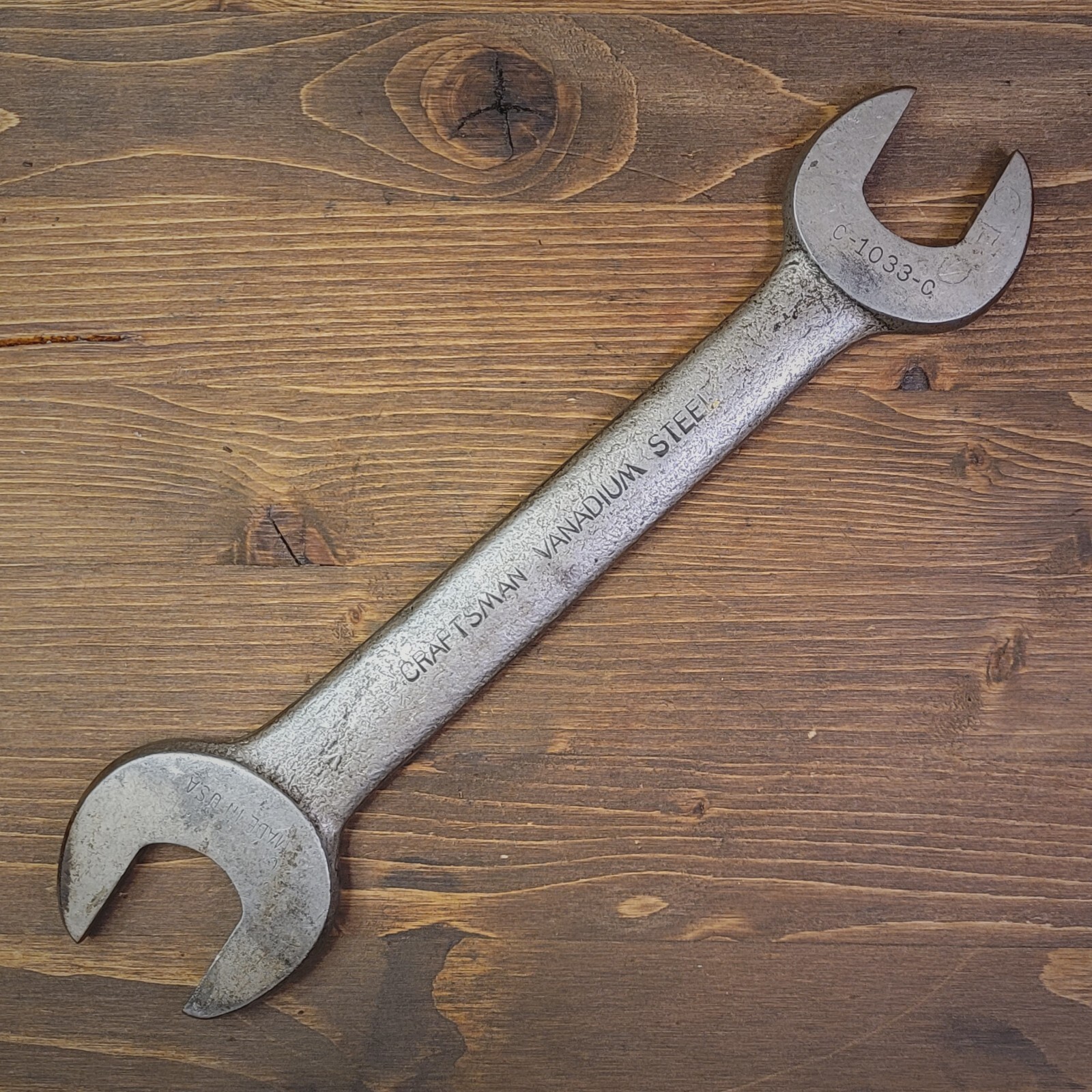 Vtg Craftsman Vanadium Steel open-end Wrench 1931-33 No. C-1033-C   15/16\