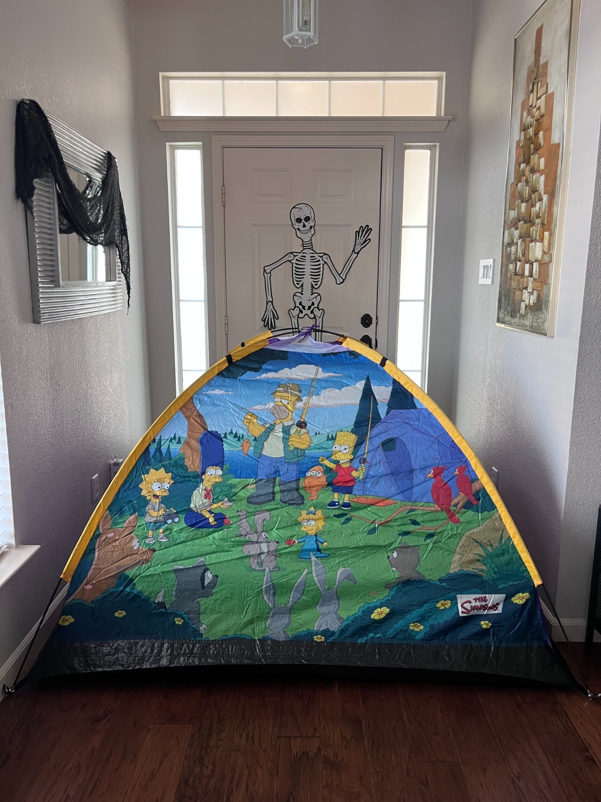 Vintage The Simpsons Kids Camping Tent Homer Bart Lisa Marge Dome Tent Complete