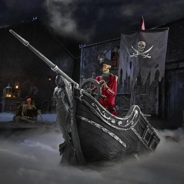 9.5FT Dead Water Animated LED Pirate Ship Halloween Yard Decoration 2026 PROPNEW