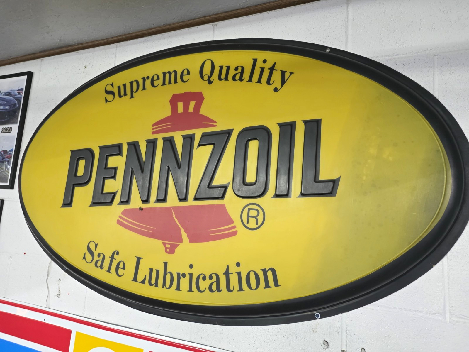 Vintage Pennzoil Plastic Sign 59x34