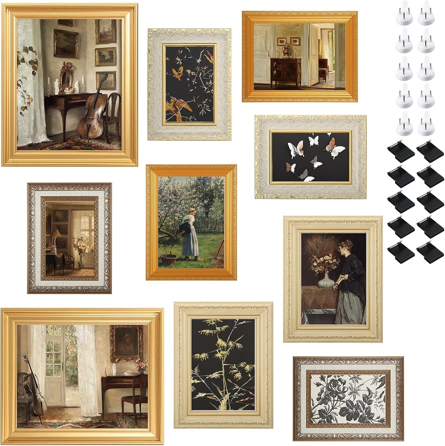 10 Pack Vintage Picture Frames for Wall or Tabletop Display Ornate Vintage 10 Pack Vintage Picture Frames for Wall or Tabletop Display Ornate Vintage