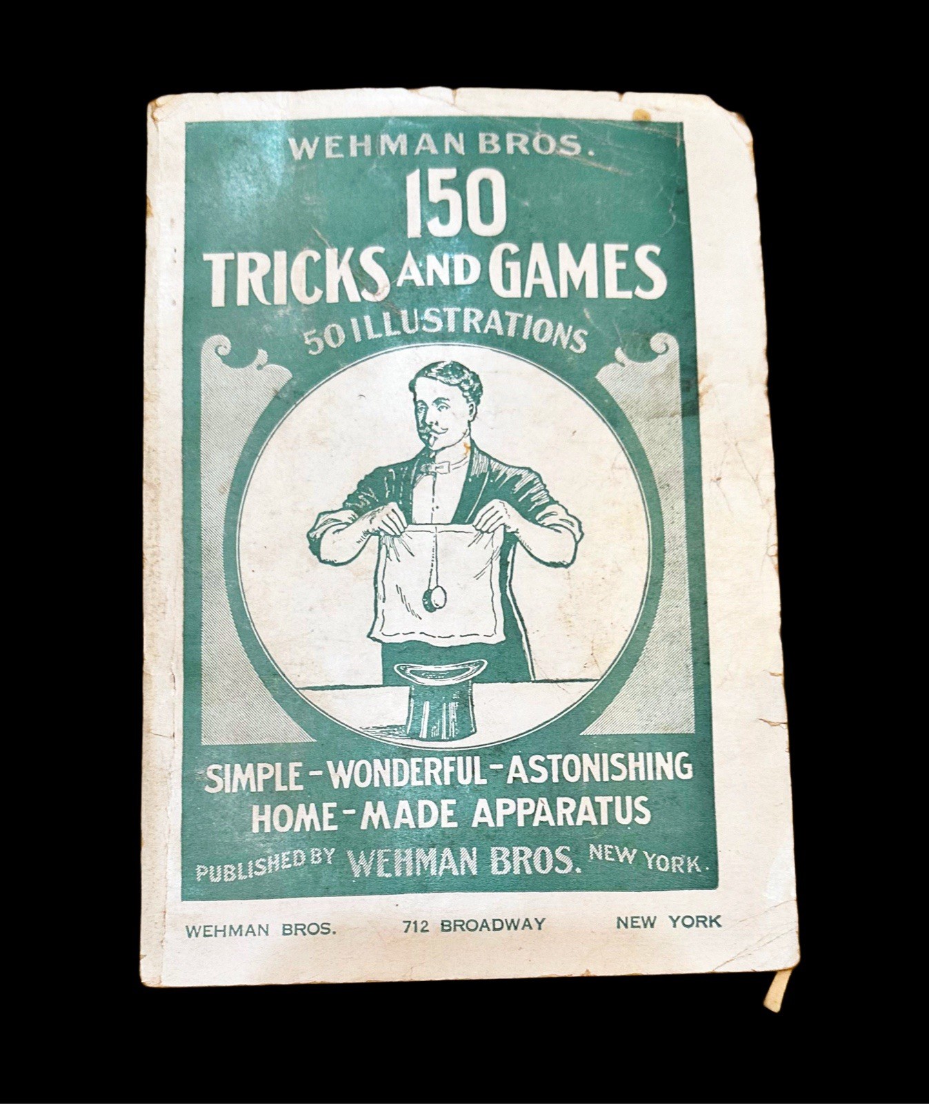 Antique Wehman Bros. 150 Tricks & Games Magic & Parlor Entertainment Book, 1919