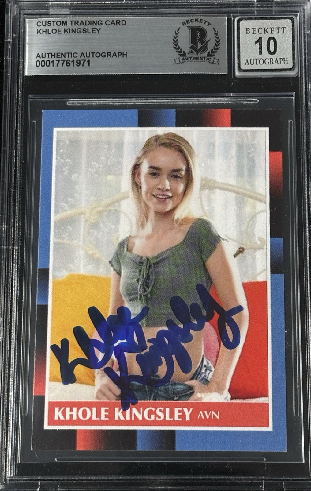 Khole Kingsley Signed Trading Card Beckett Encapsulated Autograph Grade 10