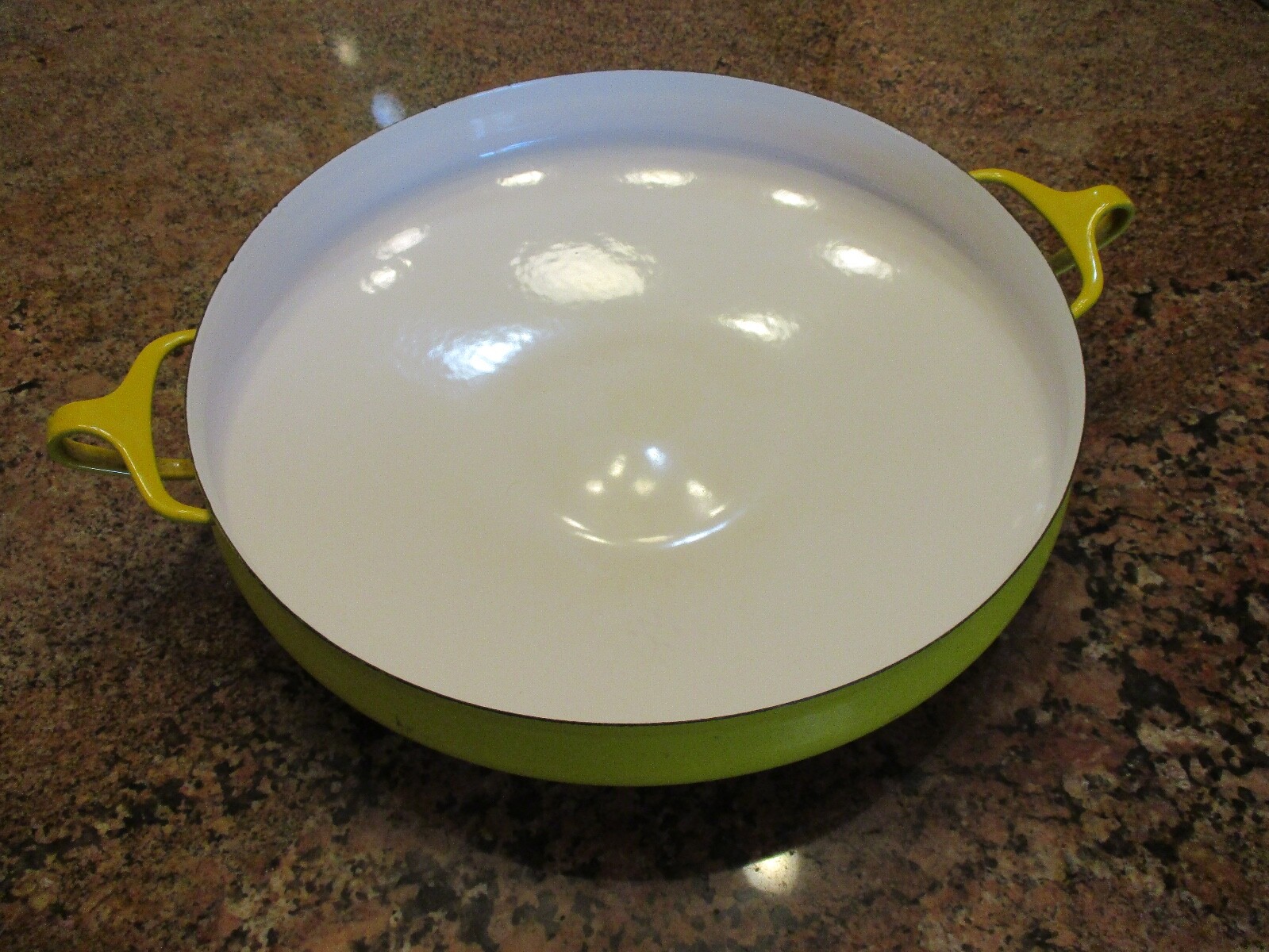 Dansk IHQ France vintage yellow enamel extra large paella risotto pan 13 in