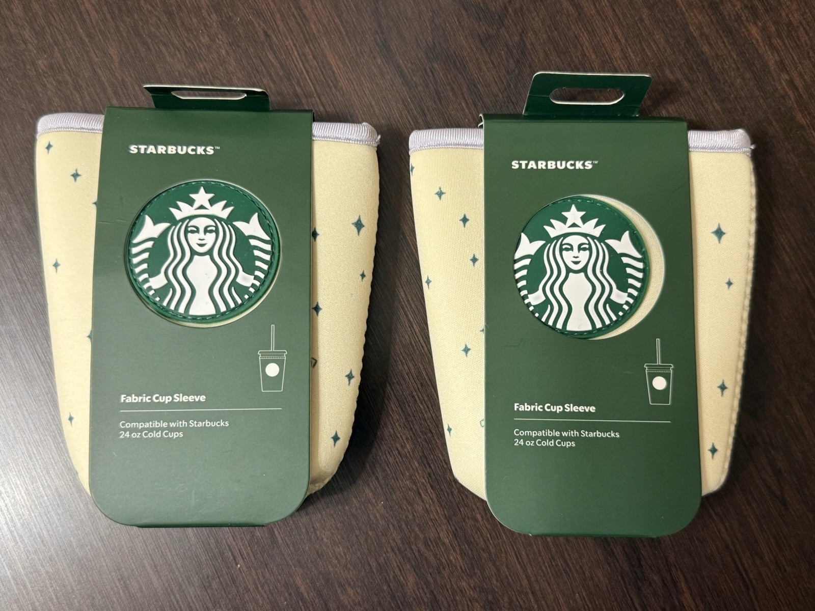 Disney Parks Starbucks 24oz Summertime Castle Cold Fabric Cup Sleeve Set Of 2