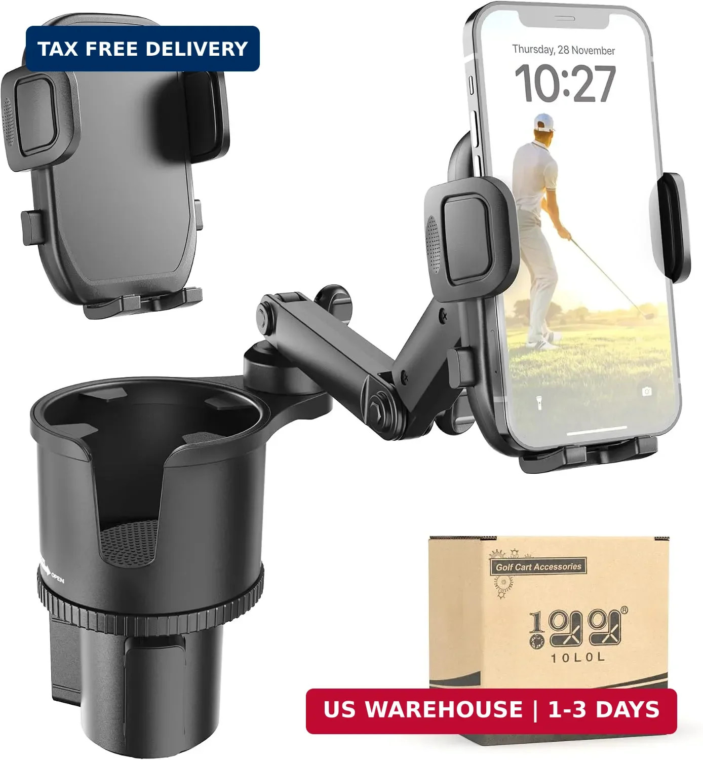 10L0L Golf Cart Cup Phone Holder for Yamaha EZGO Club Car