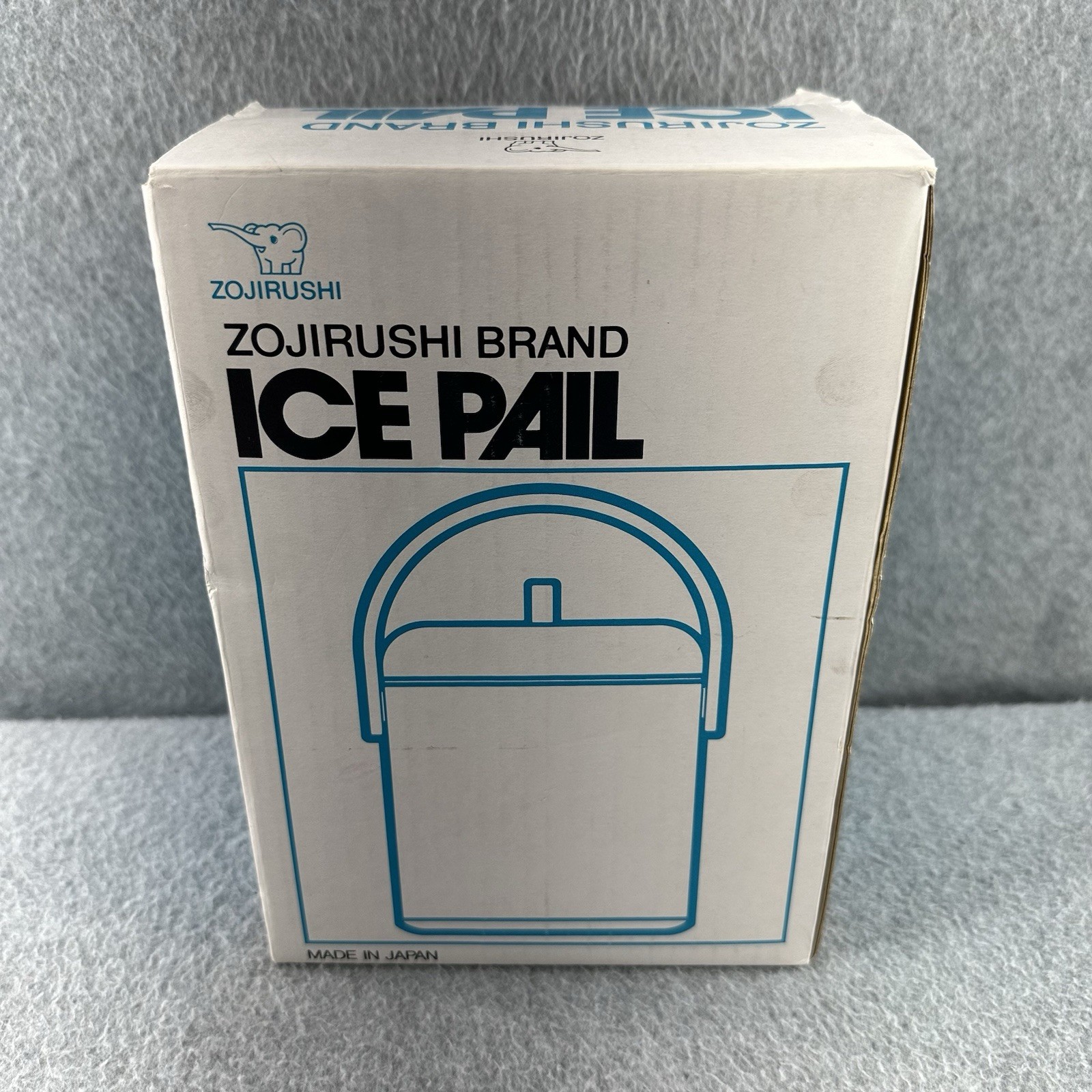 Zojirushi Ice Pail Bucket w Lid Tongs White Chrome 1.2L Bar Drinking Japan VTG