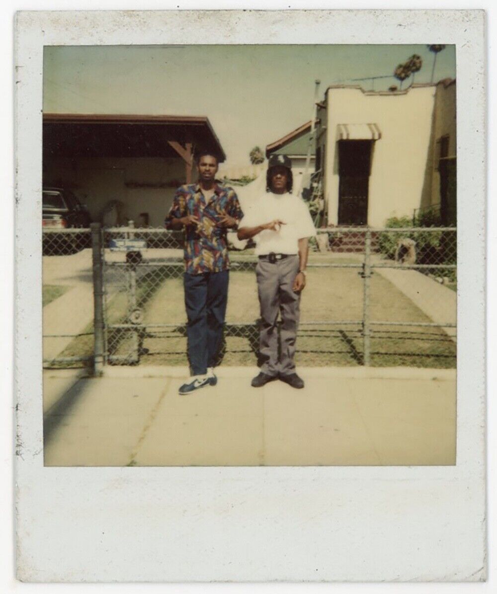 vintage 1980s COLOR photo BLACK MEN GANG  SIGNS LOS ANGELES African American
