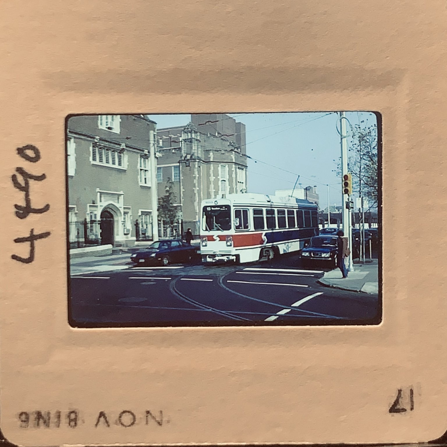 Vintage 1986 SEPTA Philadelphia Route 13 Trolley Streetcar 9023 35mm Slide