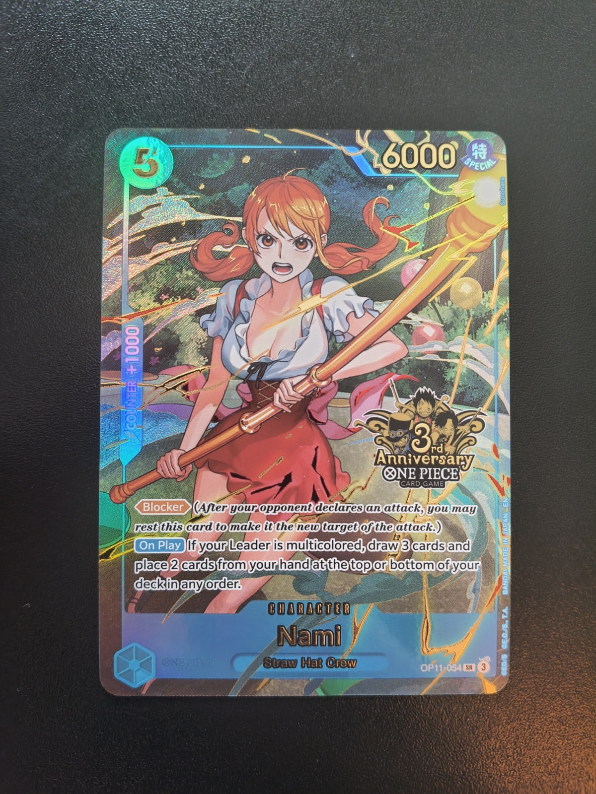 One Piece Card Game, OP11-054 Nami 3rd Anniversary, SR English, NM/M
