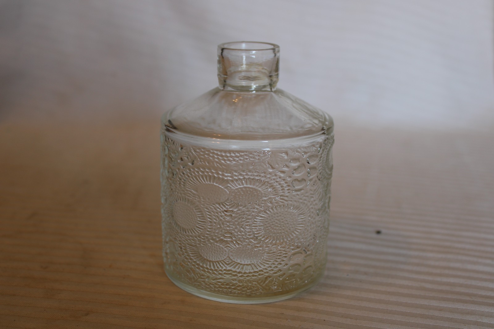 Vintage Round Clear Glass Bottle 4.5\