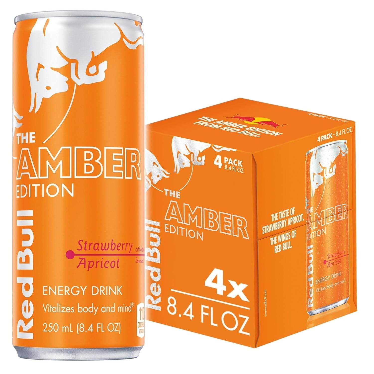 Red Bull Amber Edition, Strawberry Apricot, with 80mg Caffeine plus (pack of 4) Red Bull Amber Edition, Strawberry Apricot, with 80mg Caffeine plus (pack of 4)