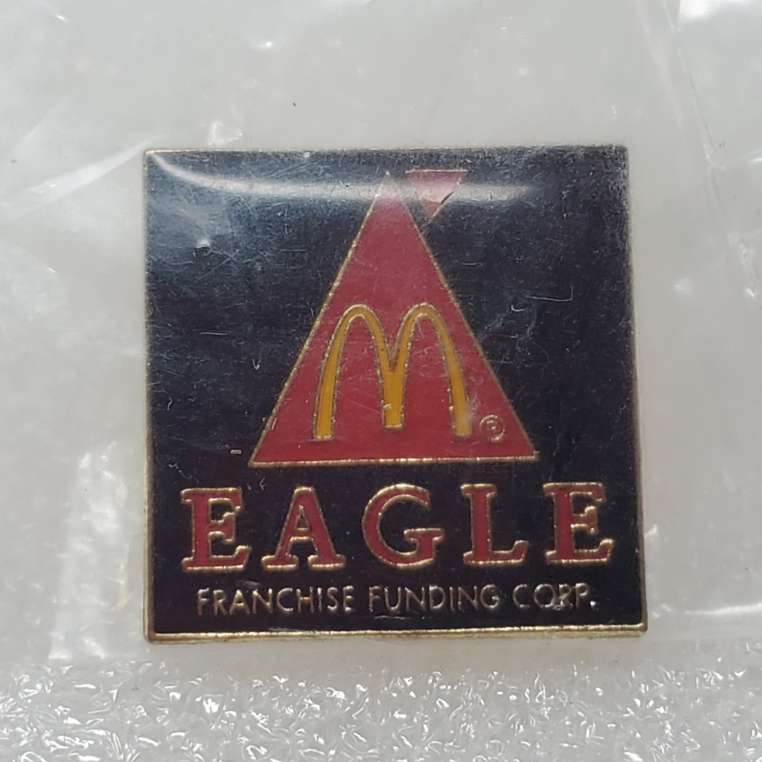 McDonald\'s Eagle Franchise Funding Corporation Pin Gold Tone Vendor New Owner