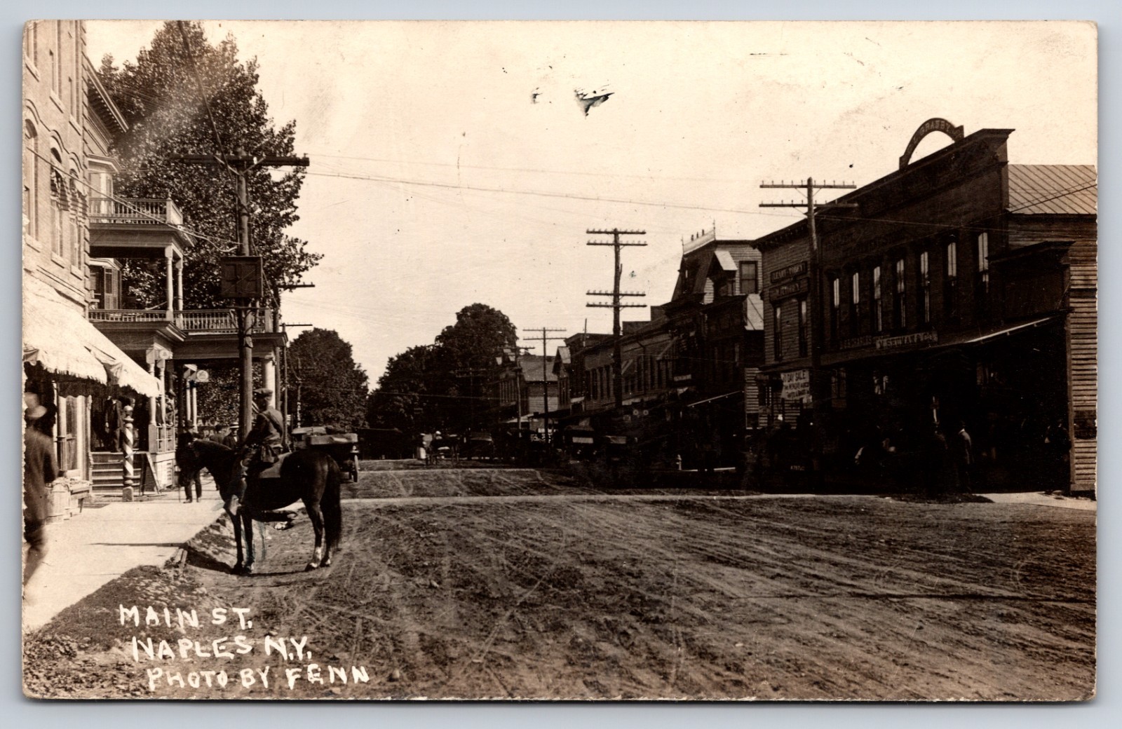 Main Street Naples New York NY Fenn c1920 Real Photo RPPC