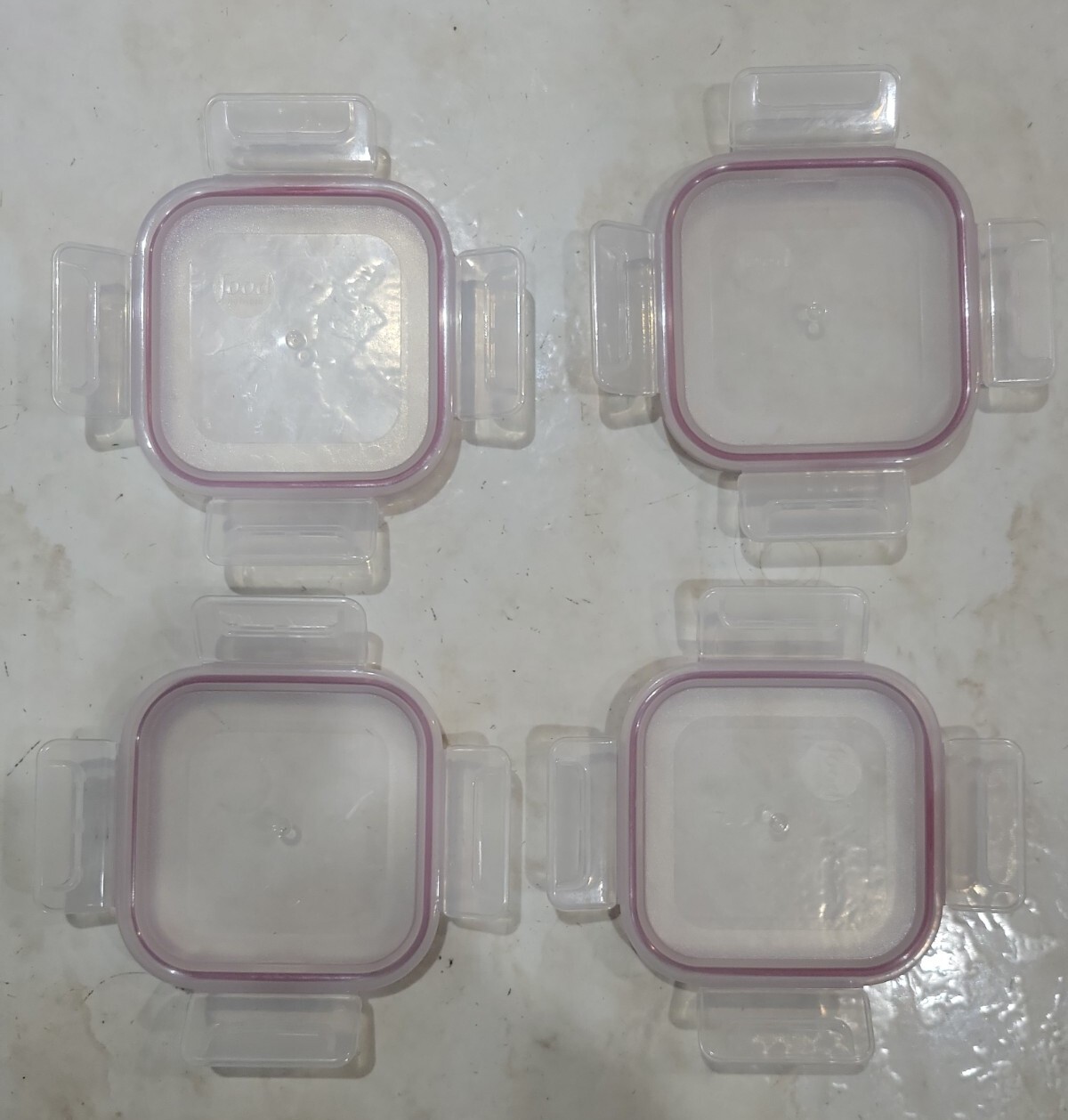 4 PCS Food Network Storage Container Replacement Lid ONLY SQUARE 3.50\