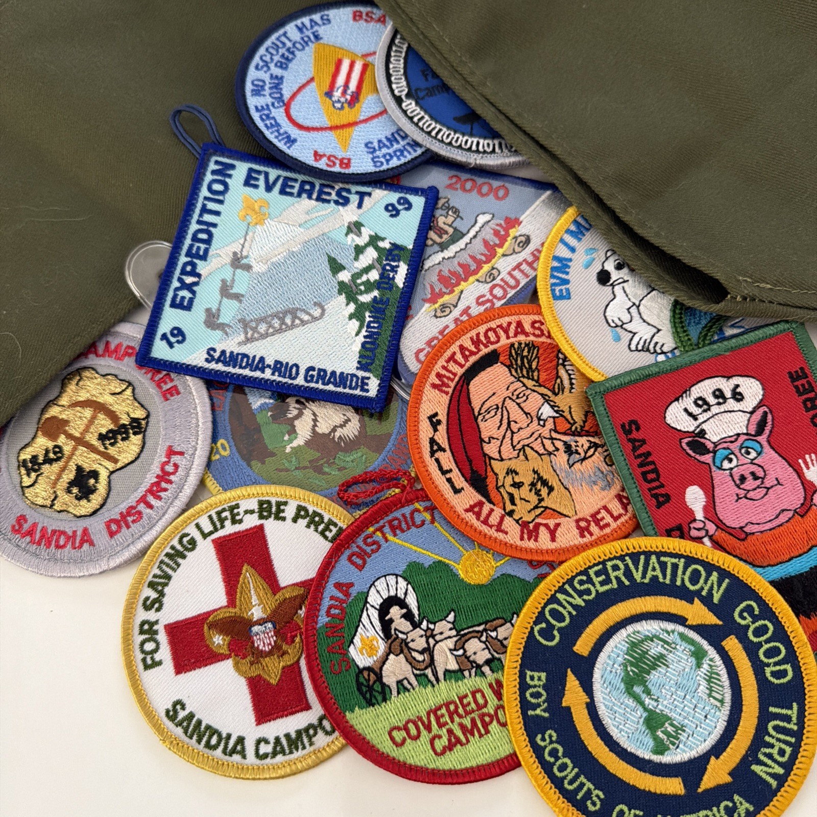 Vintage Boy Scouts of America BSA Patch Lot New Mexico Sandia Sash Camp Scouting