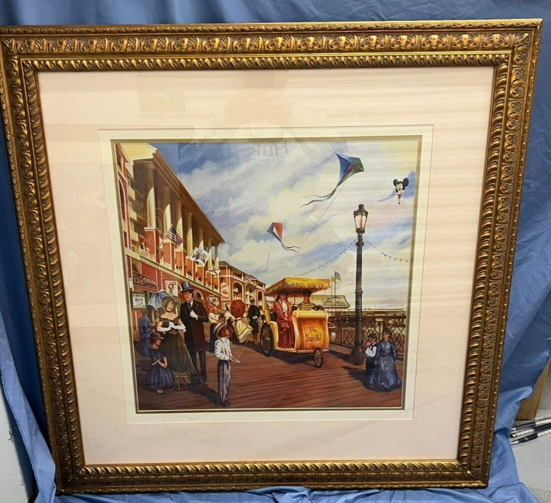 BOARDWALK INN RESORT Disney Original Cast Member Prop ~Framed Hidden Mickey Art