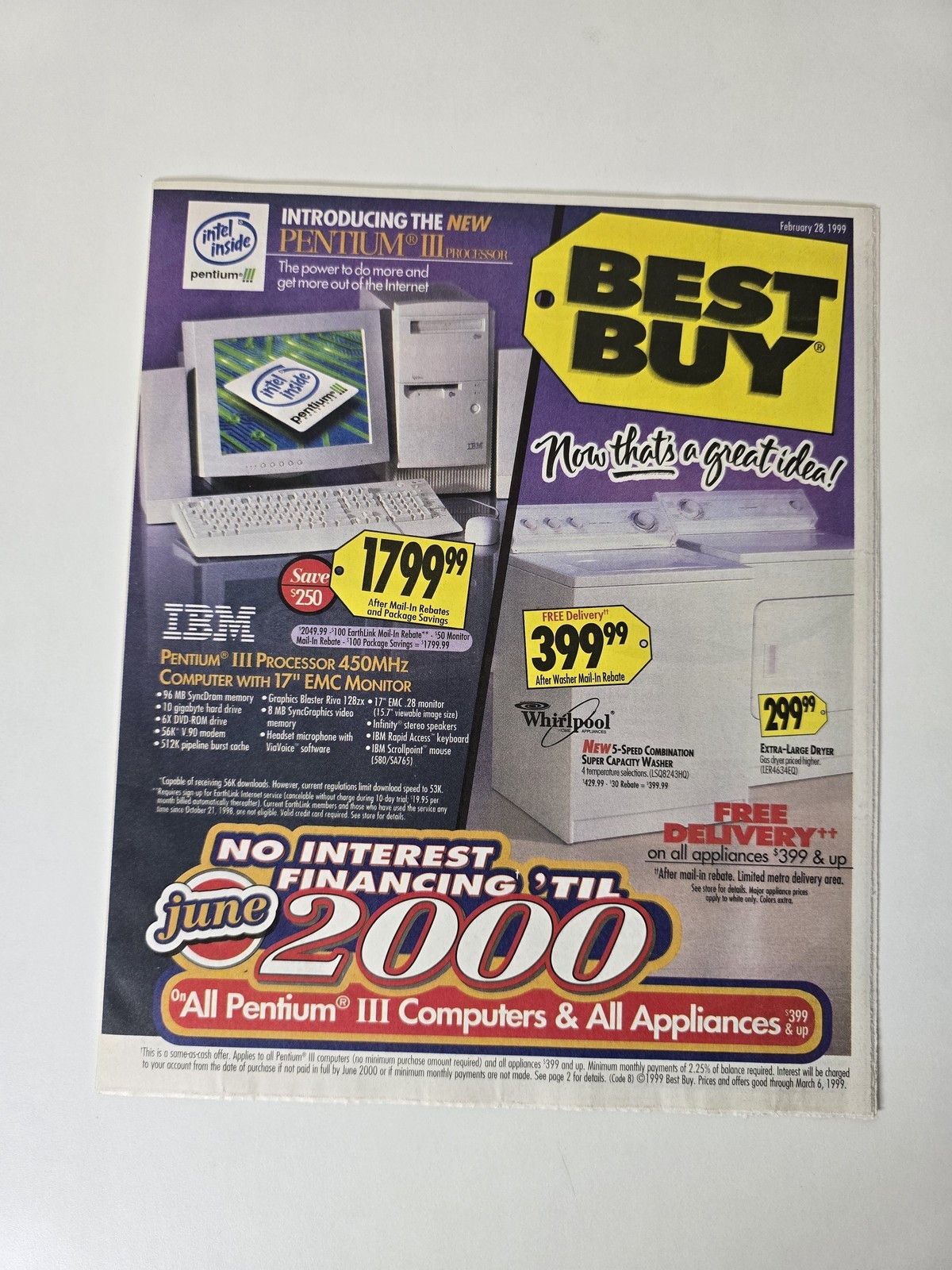 Best Buy Feb 28 1999 Catalog Pentium III PlayStation Nintendo 64 Vintage Paper C