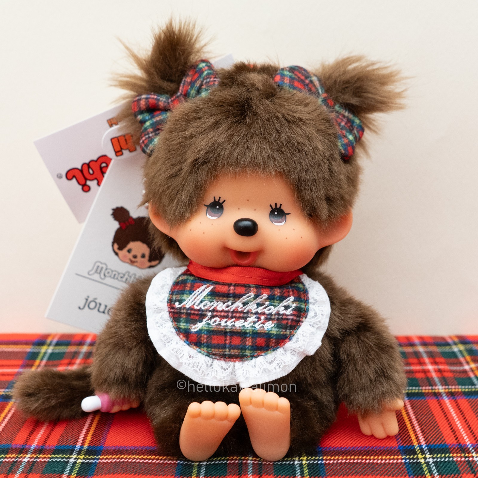 Monchhichi X jouetie Bag Charm Sekiguchi Japan Exclusive Checker Keychain Monchhichi X jouetie Bag Charm Sekiguchi Japan Exclusive Checker Keychain