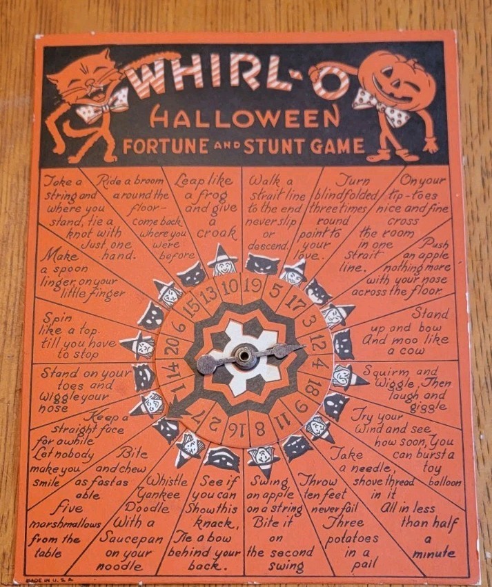 Vintage Whirl-O Halloween Fortune and Stunt Game by Sandra Pearl