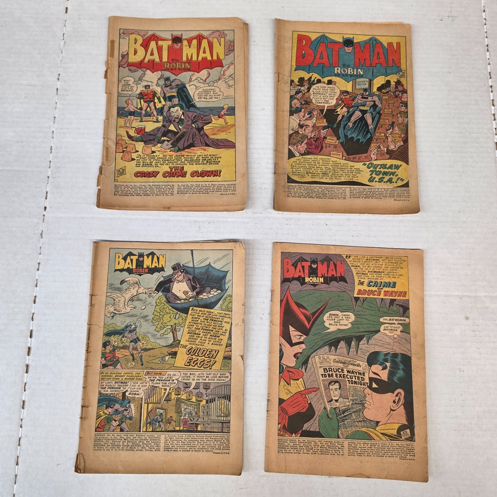 Vintage Batman Comic Lot 74 75 99 249 Golden Bronze Age DC Comics COVERLESS